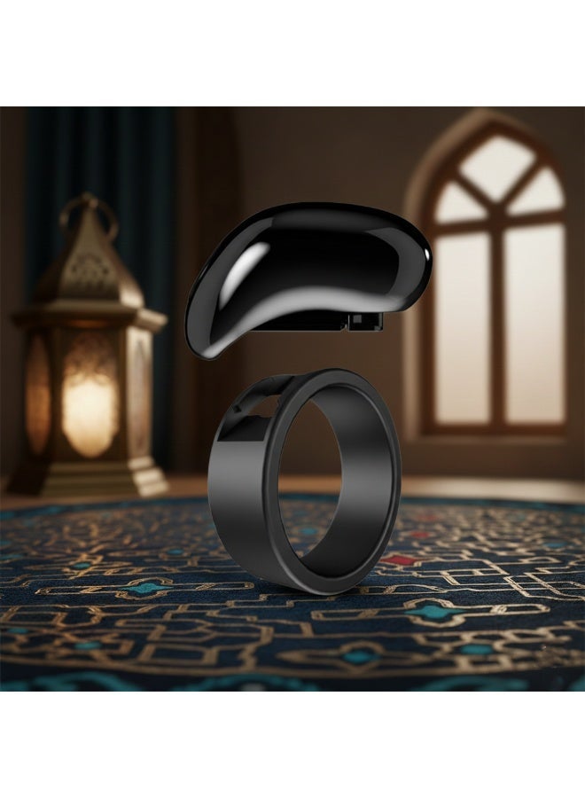Chabeia Titanium alloy waterproof prayer bead counter ring with intelligent rechargeable functionality, designed for prayer and praise. Features an LED display, a 45mAh battery, and interchangeable ring sizes (20/22mm). - Image 4